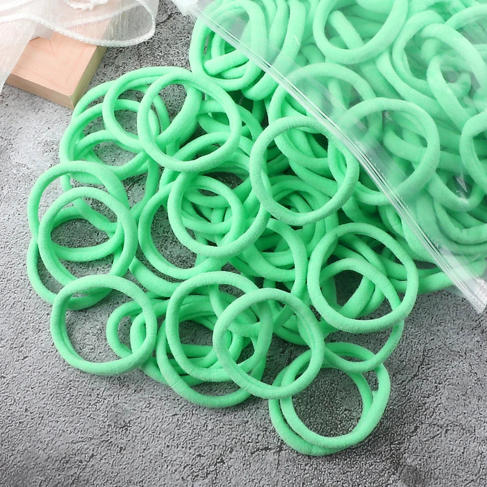 sengpan 50PCS/Set Women Girls Basic Hair Bands 4cm Simple Solid Colors Elastic Headband Hair Ropes Ties Hair Accessories Ponytail Holder