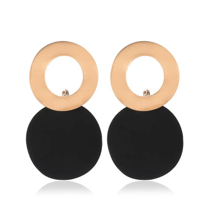 sengpan Korean Fashion Geometric Earrings Simple Round Pendant Earrings Irregular Personality Eardrop For Women Ear Ornaments