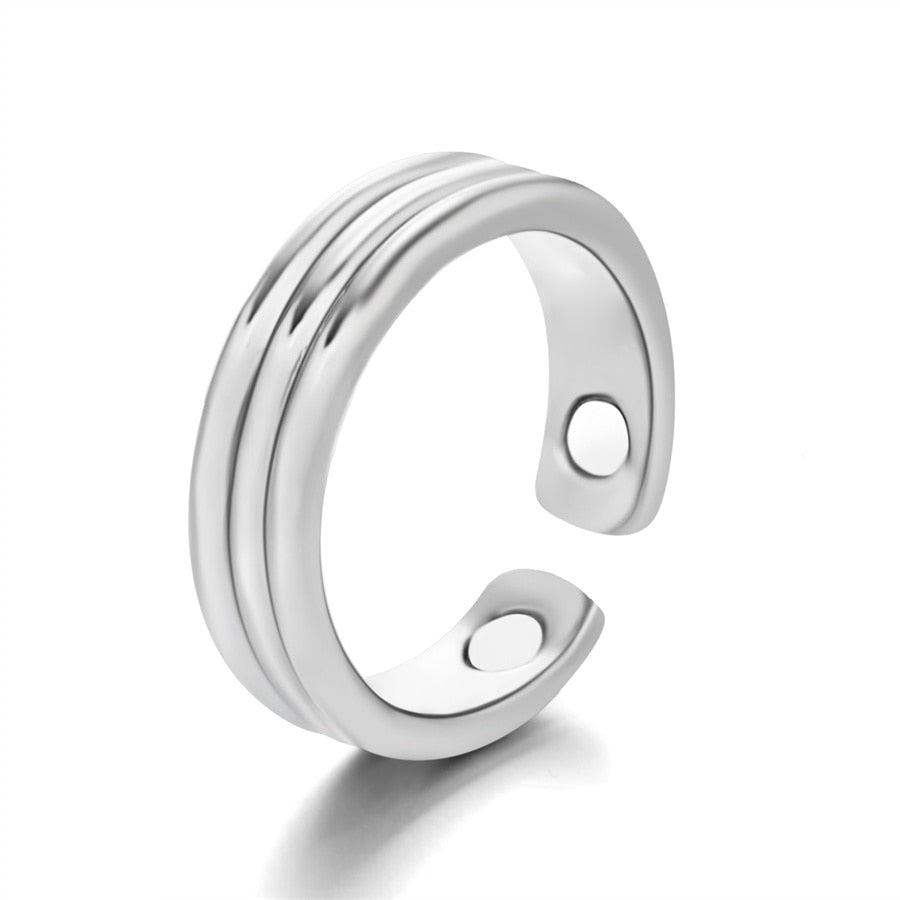 sengpan Personality Fashion Open Magnetic Health Rings for Women Men Magnetic Therapy Lose Weight Rings Keep Slim Health Care Jewelry