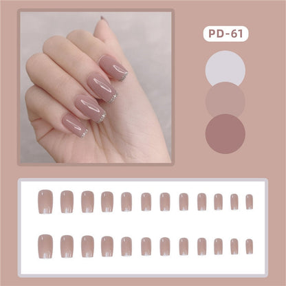 sengpan 24p Artifical Fake Nails Full Coverage False Nails White Clouds French Long Wearing Reusable Nail Coffin Ballerina Press on Nail