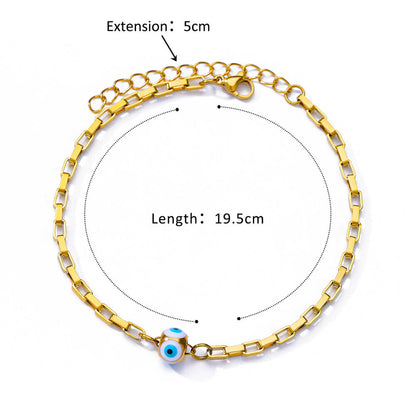 sengpan Evil Eye Beaded Anklets for Women Stainless Steel Gold Plated Ankle Bracelet New In Trend Summer Beach Jewelry Accessories