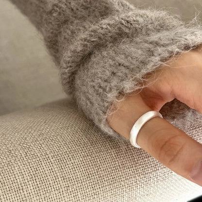 sengpan 925 Sterling Silver Rings For Women Blue Stone Narrow Simple Minimalist Open Adjustable Finger Rings Fashion Band Female Bijoux