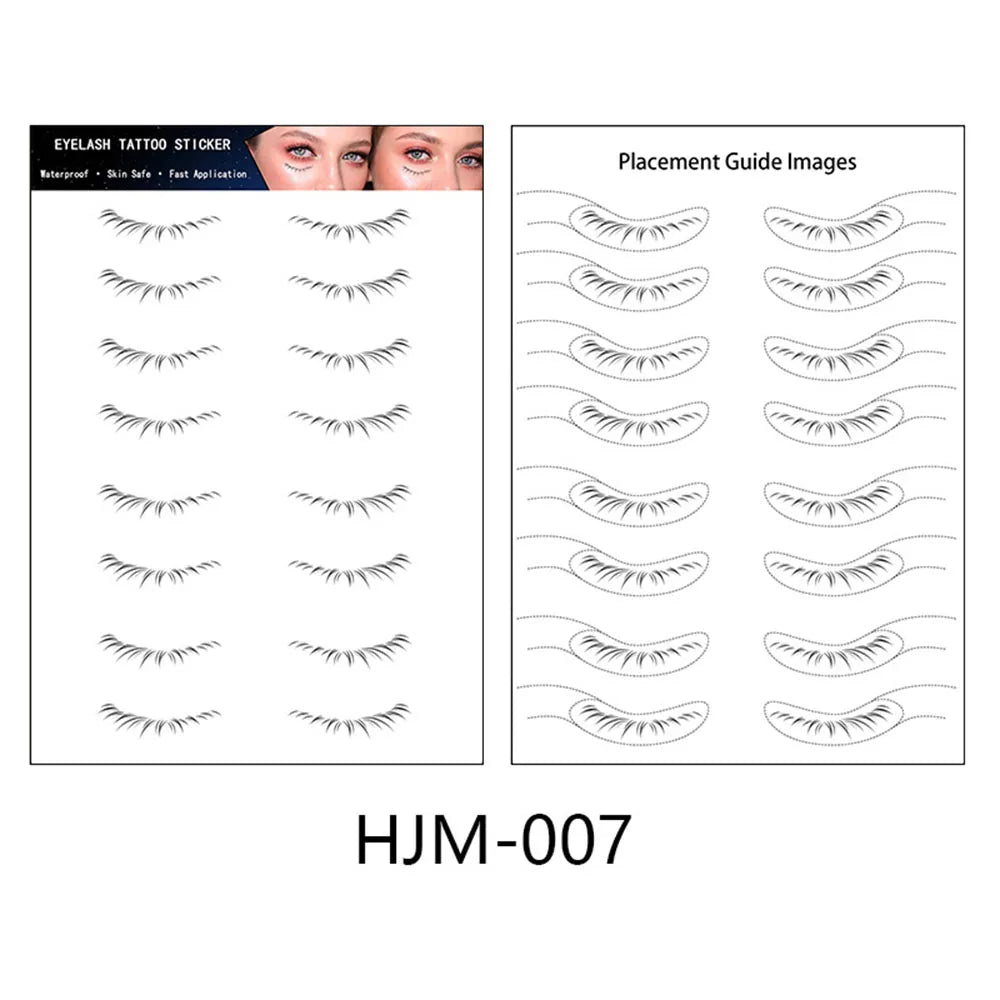 sengpan 8 Pairs Lower Eyelash Tattoo Stickers Makeup Fake Lashes Temporary Tattoo Patch Natural False Eyelash Eyelashes Extension