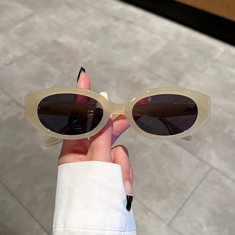 Lianfudai Vintage Oval Sunglasses Women Fashion Retro Female Sun Glasses New Trendy Luxury Brand Designer UV400 Lady Shades Eyewear