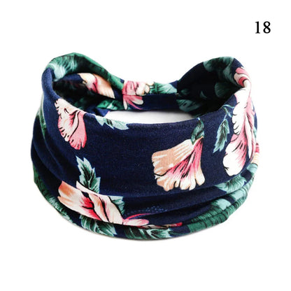 sengpan Boho Knot Turbans Yoga Elastic Head Wrap Women Headband Wide Hairbands Headwear Floral Bandanas Fashion Hair Band Accessories