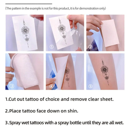 Lianfudai  6pcs NewCartoon Pattern Colored Flower Heart Temporary Tattoo Stickers Waterproof Magic Tattoo Disposable Tattoo Stickers