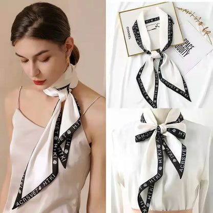 sengpan Long Neckerchief Skinny Hair Ribbons Scarf Women Fashion Headbands Neck Scarfs Printed Hairband Cute Bag Scarves Female 13x150cm