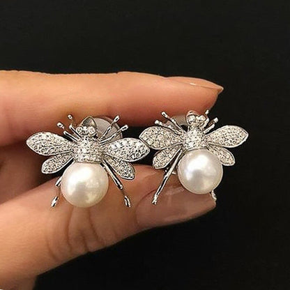 sengpan Trendy Style Imitation Pearl Design Stud Earrings for Women Exquisite Daily Wearable Jewelry Elegant Wedding Accessories