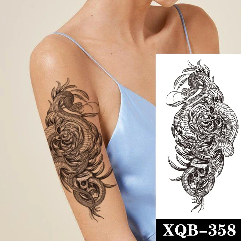 sengpan Waterproof Temporary Tattoo Sticker Black Realistic Tiger Line Totem Design Fake Tattoos Flash Tatoos Arm Body Art for Women Men