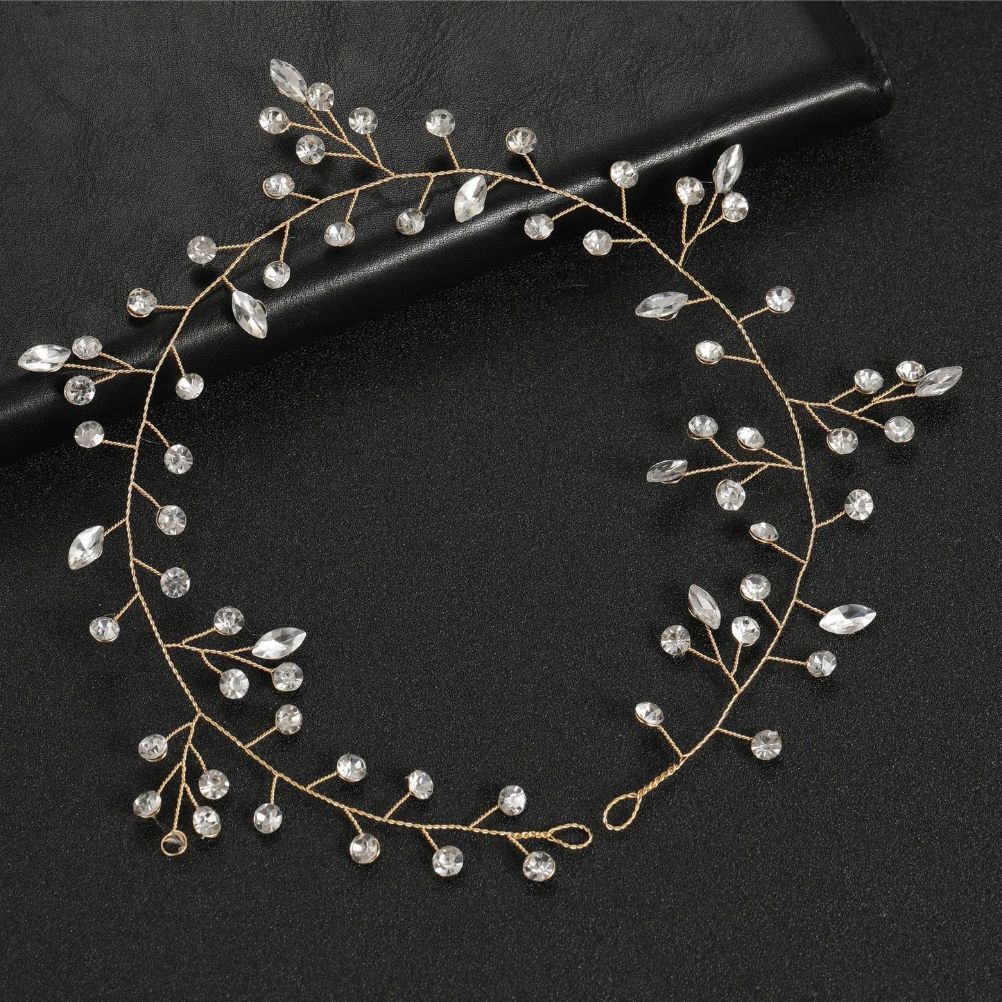 Lianfudai Elegant Women Hair Accessories Bridal Headband Crystal Pearl Hairband Head Ornament Ladies New Hair Jewelry For Wedding