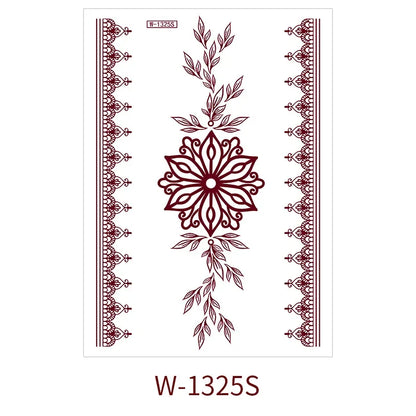 sengpan Waterproof Brown Henna Tattoo Sticker for Women Temporary Flower Fake Tattoo for Hand Wedding Party Festival Body Art Decoration