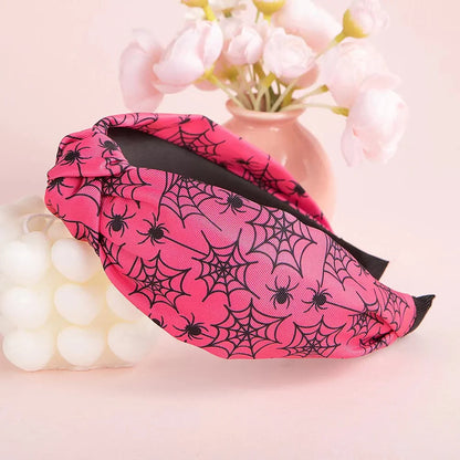 Lianfudai New Halloween Print Women's Headbands Ghost Spider Web Personality Pumpkin Grimace Holiday Decoration Fashion Hair Accessories