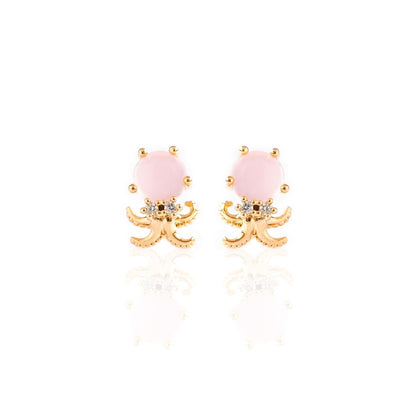 sengpan 1 Pair Ins Wind Cone Crown Zircon Earrings Cute Bear Cartoon Personality Ear Jewelry Colorful Simple Style Earrings for Women