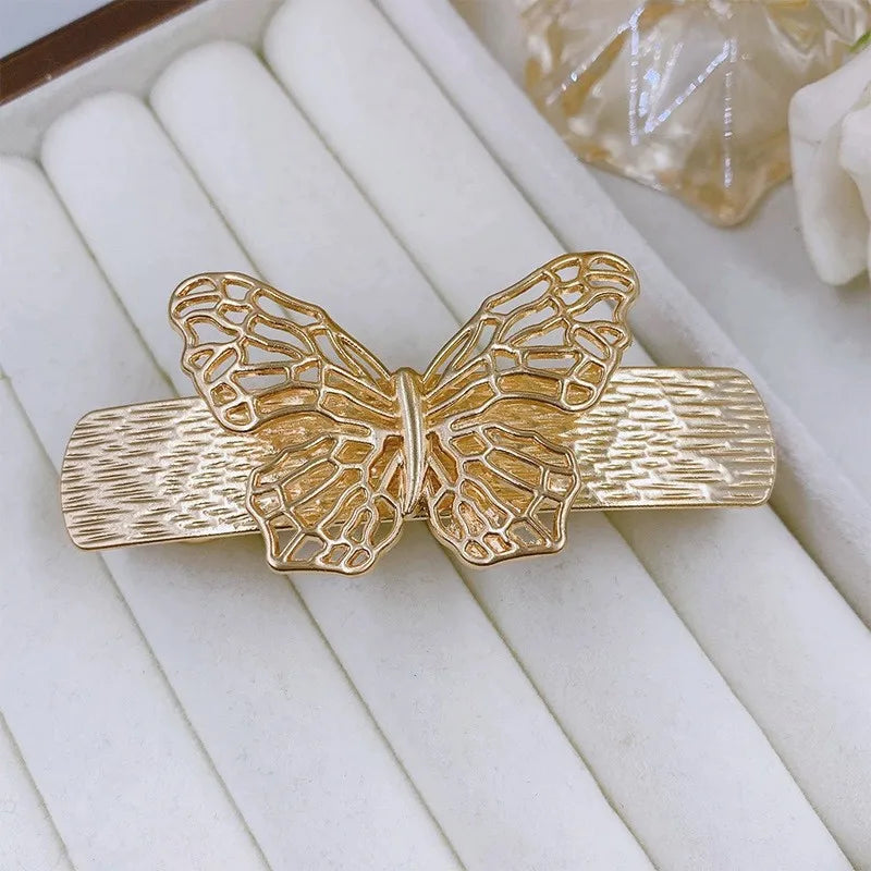 sengpan Y2K Metal Gold Color Hair Clip Fashion Barrette Hairband Hairpin Headdress Women Girls Lady Hair Styling Tools Hair Accessories