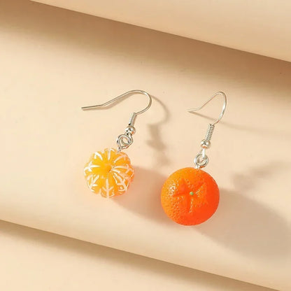 sengpan Fruit Drop Dangle Earrings for Teenagers Funny Orange Ear Rings Jewelry Gift for Women, Stainless Steel Plant Design