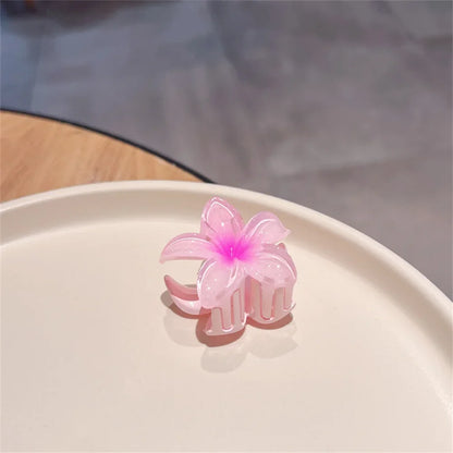 sengpan New Gradient Large Flower Acrylic Hair Clip for Women Sweet Hairpins Hair Claws Crab Clamp Barrettes Hawaiian Hair Accessories