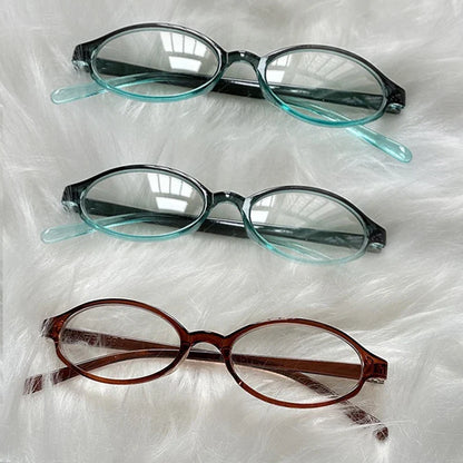 sengpan 1/3pcs Red Green Oval Frame Glasses Women Girls Y2K Retro Anti Blue Light Eyewear Glass Computer Reading Eyeglasses Decorative