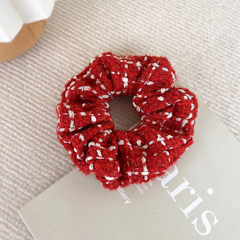 sengpan New Year Red Hair Headband Rope Christmas Hairband Woman Girls Fashion Sweet Hair Ties Rubber Band Female Party Hair Accessories