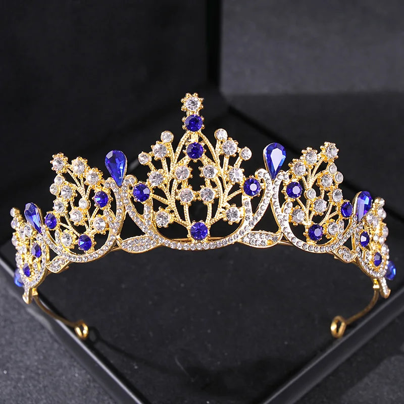 Lianfudai Elegant Luxury Girls Crystal Bridal Tiara Crown Birthday Party New Fashion Bride Queen Headbands Hair Jewelry Accessories