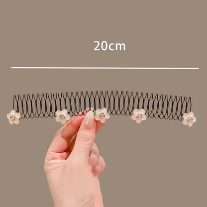 sengpan Camellia Hair Comb Invisible Bangs Hair Clip Tidy Artifact Hair pin Girls Hairpin Women Tools Fixed Inser Comb Hair Accessories