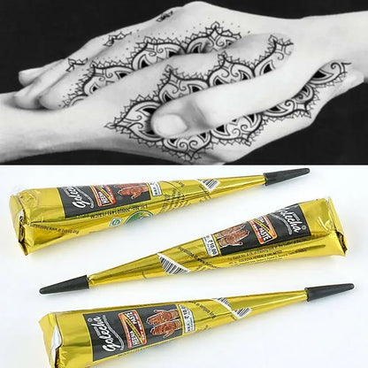 Lianfudai Sdottor New Natural Henna Cone Brown Color Henna Paste Cone Women Finger Cream Cone Stencil Feet Makeup Temporary for Tattoo Dra