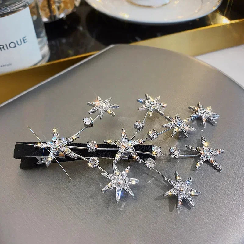 sengpan Women Hair Clip Buling Star Rhinestone Girls Hair Accessories Hairpins Fashion Jewelry Headwear Butterfly Hair Clips Female