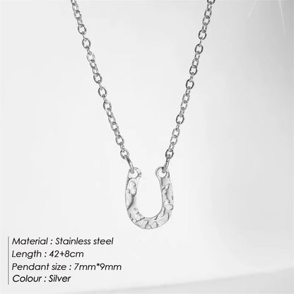 sengpan e-Trendy Stainless Steel Necklace Punk Chokers Necklaces for Women Statement U Shape Charm Necklace