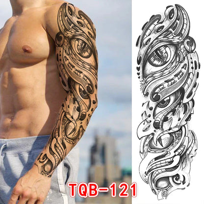 sengpan Large Arm Tattoo Sticker Full Sleeve Temporary Tattoos for Men Fish Wolf Tiger Tattoo Fake Tatoo for Women Waterproof Body Art