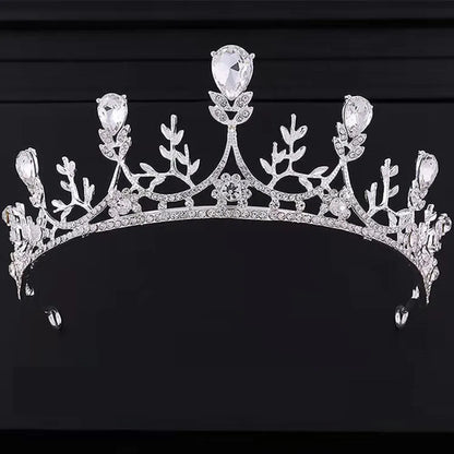 Lianfudai Elegant Luxury Girls Crystal Bridal Tiara Crown Birthday Party New Fashion Bride Queen Headbands Hair Jewelry Accessories