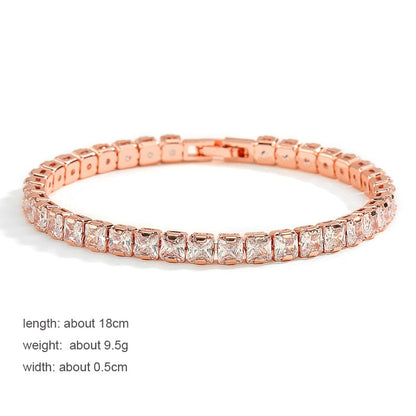 sengpan Tennis Bracelets for Women Shining Gold Color Single Layer CZ Charm Bracelet Statement Wedding Party Jewelry Wholesale