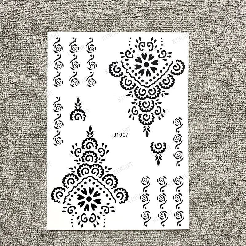 sengpan Black Henna Tattoo Stickers for Hands Temporary Tattoos Body Lace Tatoo Temporari Waterproof Fake Tattoo for Women Hena Tatoo