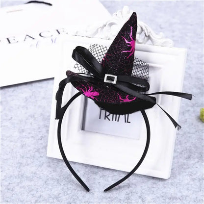 sengpan Witch Hat Hairbands Halloween Headwear Decoration For Children Girl Women Pumpkin Ghost Hair Accessories Cosplay Party Gifts