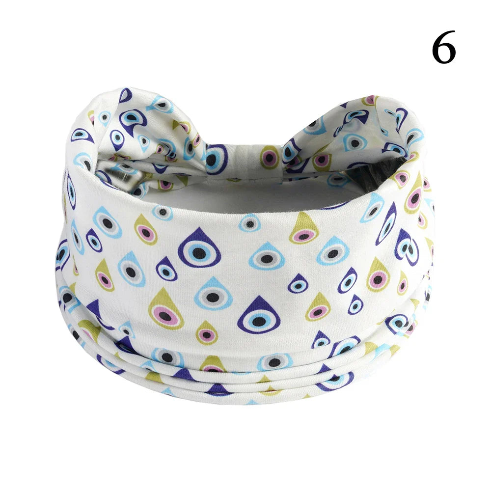 sengpan Halloween Skeleton Turbans Yoga Elastic Head Wrap Women Headband Wide Hairbands Headwear Bandanas Fashion Hair Band YZL05-5