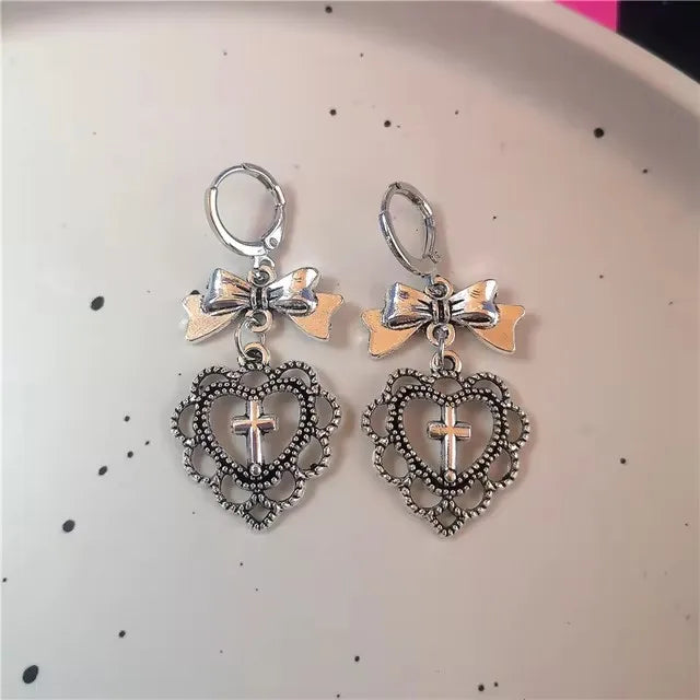 sengpan Classic Cross Crystal Replaceable Exquisite silver Color Earrings For Women Men Hiphop Party Jewelry Gifts