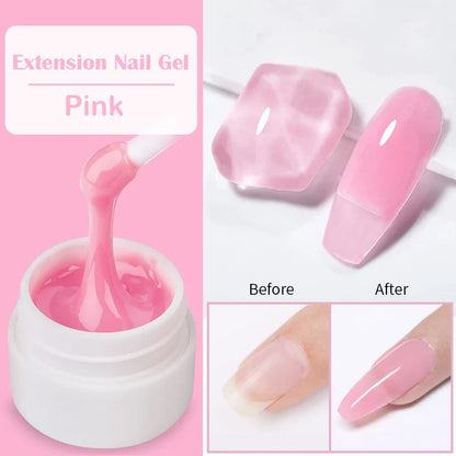 sengpan 8ML Clear Non Stick Hand Solid Extension Nail Gel Polish Carving Flower Nail Art Construction UV Gel Acrylic Varnishes