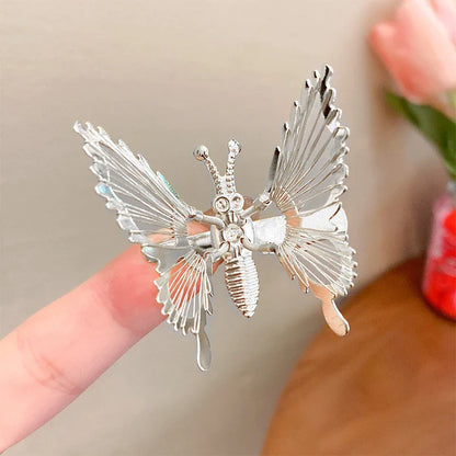 sengpan Shaking Move Wing Top Clip Bangs Clip Shiny Rhinestone Moving Butterfly Children Hairpin Alloy Hair Accessories