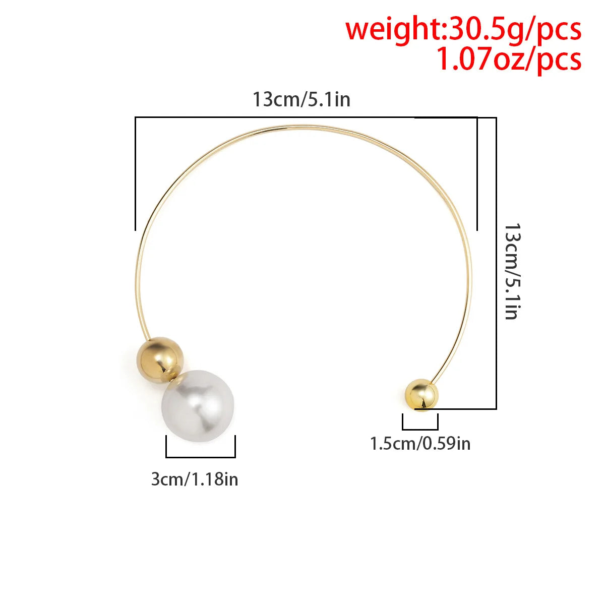 Lianfudai Fashion Imitation Pearl Torques For Women Elegant Gold Silver Color Metal Choker Statement Chain Necklace New Jewelry