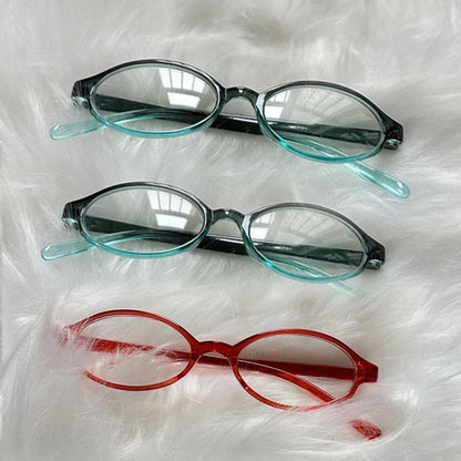 sengpan 1/3pcs Red Green Oval Frame Glasses Women Girls Y2K Retro Anti Blue Light Eyewear Glass Computer Reading Eyeglasses Decorative