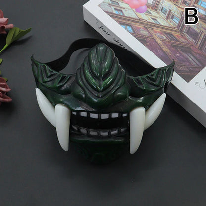 sengpan Japanese Samurai Oni Demon Mask Halloween Demon Samurai Cosplay Horror Prajna Killer Masks Party Costume Props