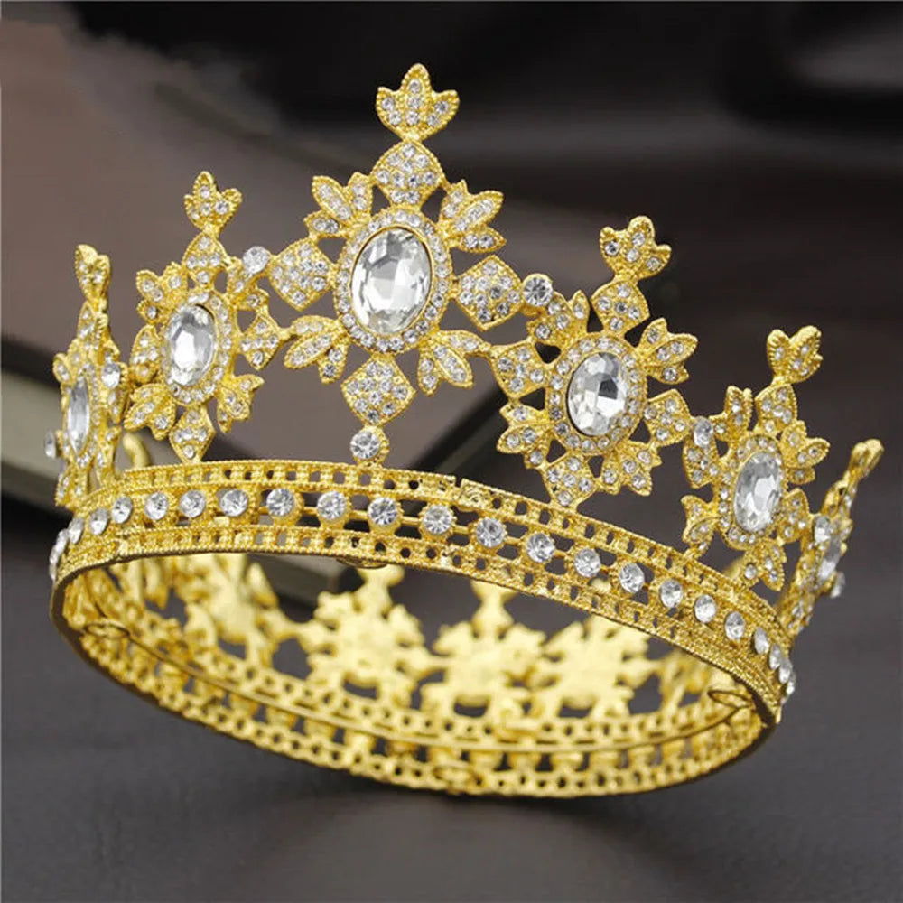 sengpan Big Crown for King and Queen Princess Pageant Tiaras and Crowns Rhinestone Headbands for Women Bride Wedding Hair Accessories