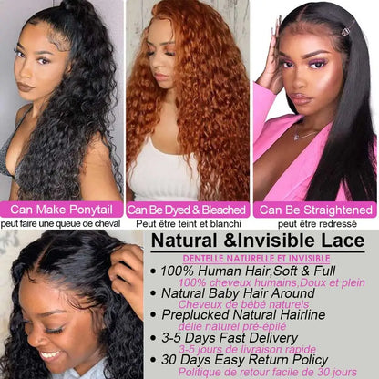 sengpan Water Wave Lace Front Wig Hd Lace Frontal Brazilian Wigs For Women Human Hair 13x4 Deep Wave Lace Frontal Wig Lace Closure Wig