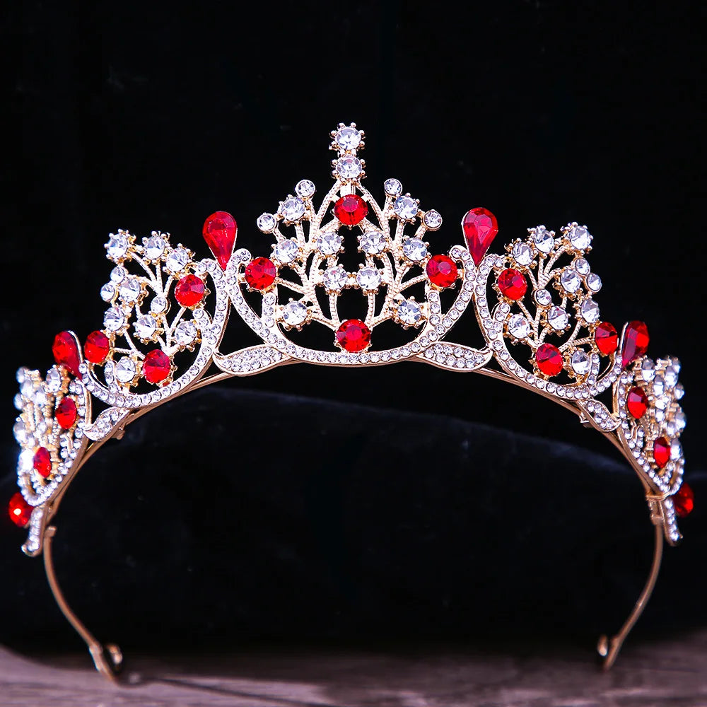 sengpan Baroque Vintage Princess Queen Bridal Crown Headwear Crystal Tiara For Women Wedding Crown Hair Dress Accessories Jewelry