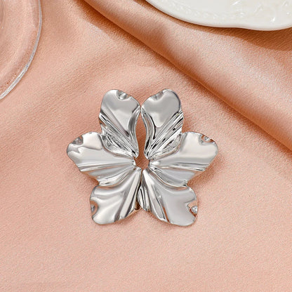 Lianfudai New  Trendy Design French Petal Stud Earrings For Women Korean Fashion Earring Birthday Party Jewelry Gifts