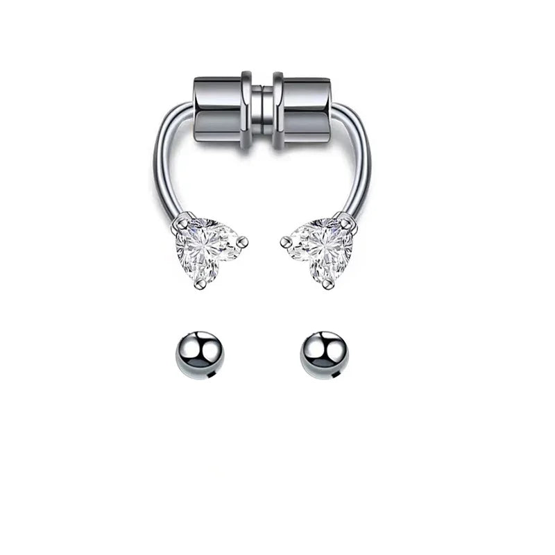 sengpan Animal Stainless Steel Magnet Fake Nose Ring Fake Piercing Hoop Septum Rings For Women Fashion Gothic Rock Body Jewelry Gifts