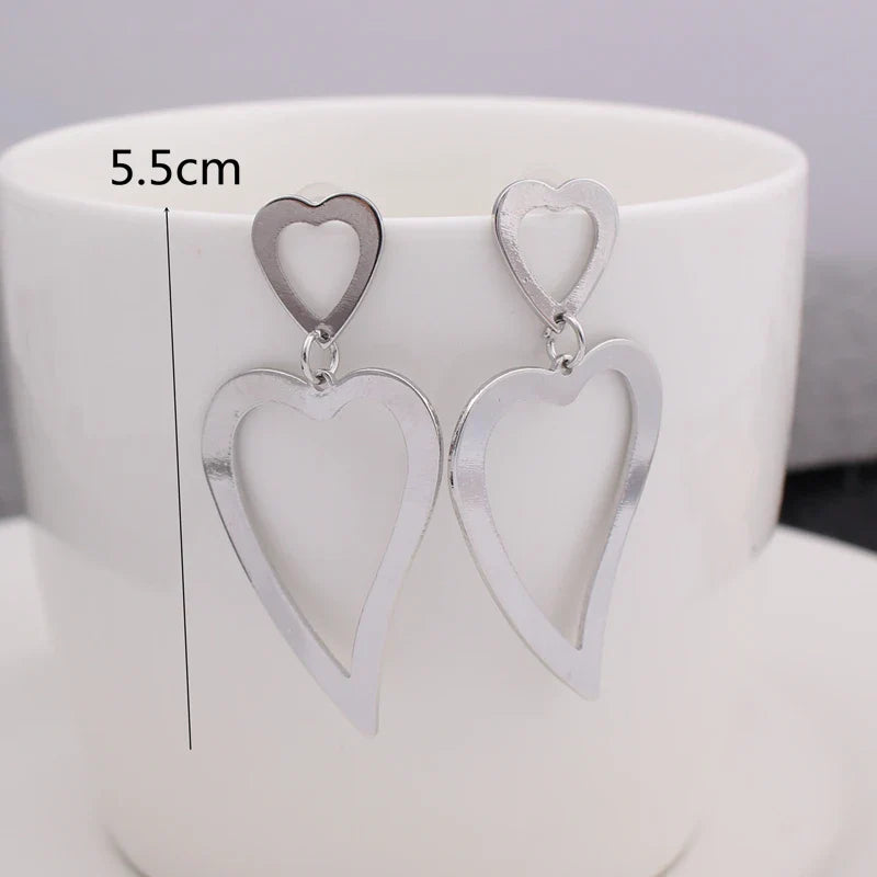 sengpan Hiphop Exaggerated Irregular Metal Dangle Earrings Spiral Twist Knot Geometry Round Smooth Rock Ear Brincos Jewelry Gift