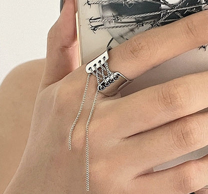 sengpan Modern Jewelry Geometric Personality Chain Tassel Metal Rings For Women Female  New Trend  Party  Gifts