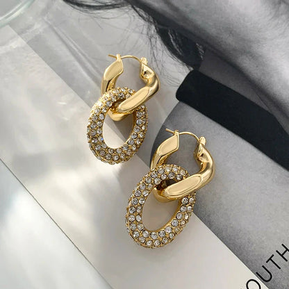 sengpan Punk Gold plated Chunky Irregular Hammered Hoop Earrings for Women Minimalist Geometric Twisted Polished Ear Ring Huggie Hoops