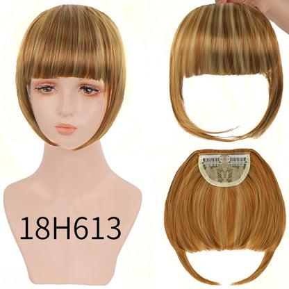 sengpan Synthetic Fake Hair Bangs Hair Clips For Extensions Natural Straigth Black Invisible Wig Women Natural Neat Hair Bang