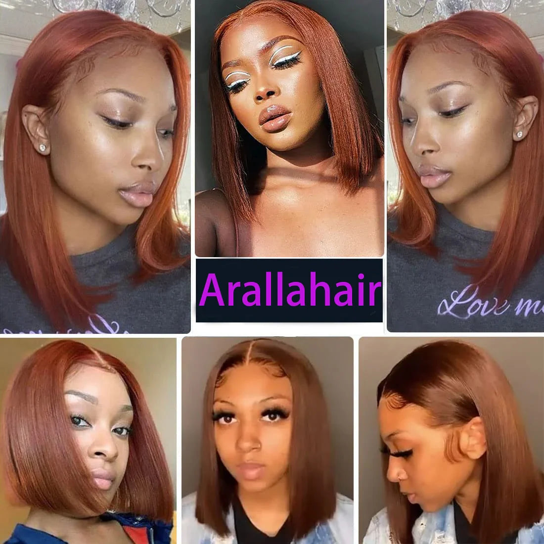 sengpan Reddish Brown Bob Wig Human Hair 13x4 Lace Front Wigs Human Hair Pre Plucked with Baby Hair Brazilian Virgin Human Hair