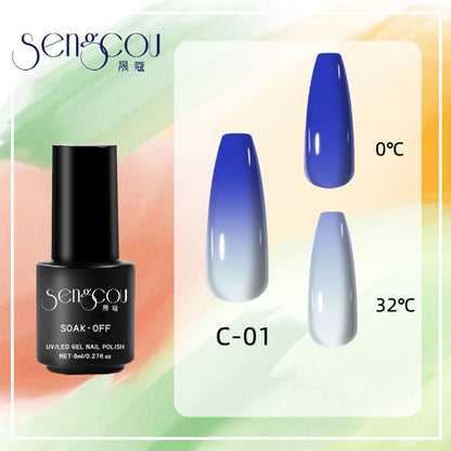 sengpan 7.3ml Thermal Gel Polish More Colors Temperature Color Changing Glitter UV Gel Varnish Soak Off UV LED Gel Lacquers Nail Polish